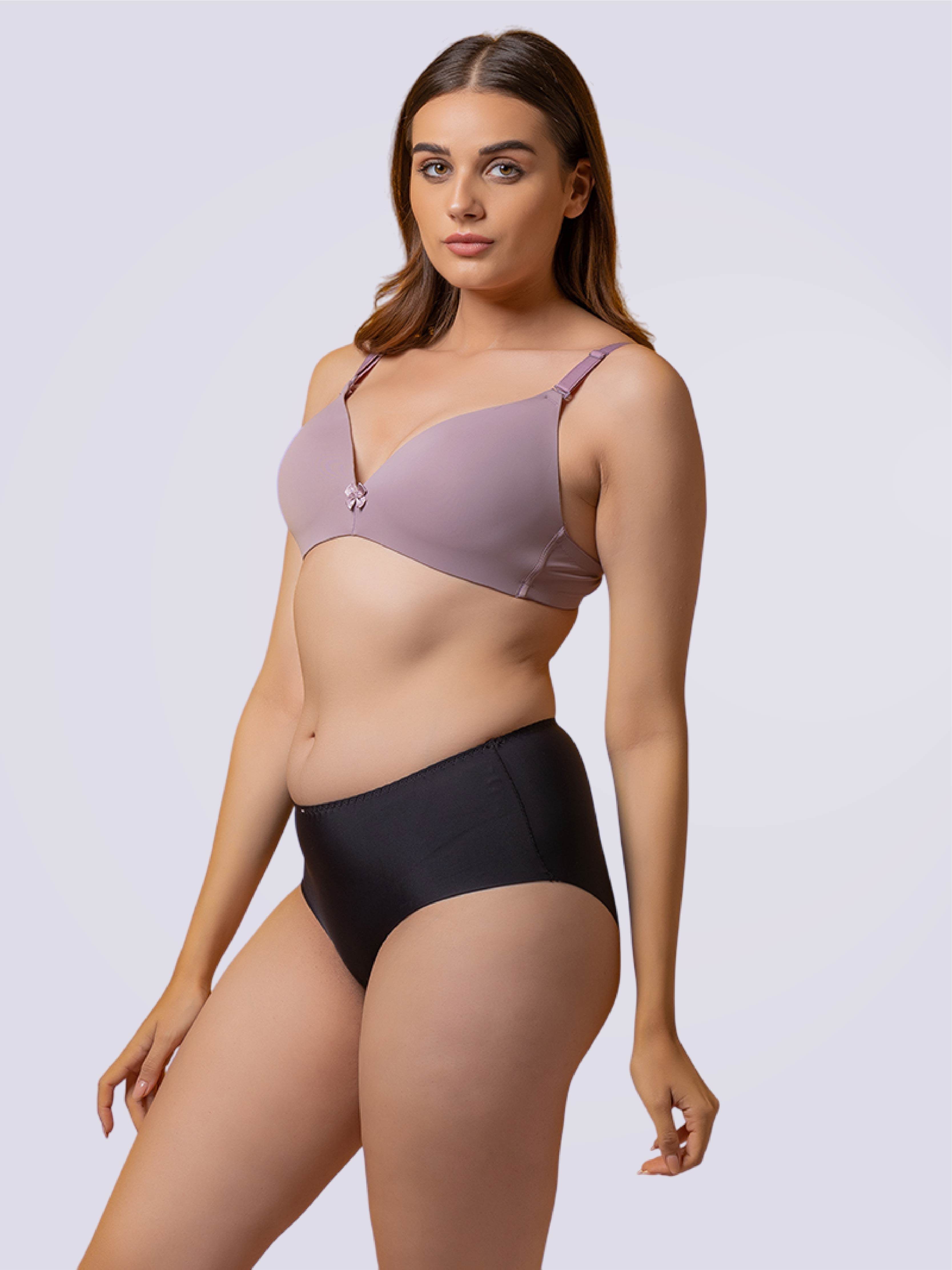 Drop-Dead Soft Lycra Deep Neck Lightly Padded 3/4 Coverage Non- Wire Bra - Bold And Bae Fashion